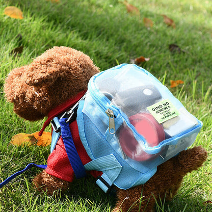 Pet Backpack Dog Backpack Storage Bag Transparent Traction Bag Backpack Portable