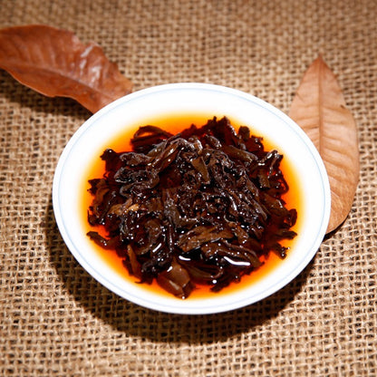357g Authentic Yunnan Qizi Cake Tea 2021 Mellow Aroma Pu'er Tea Ripe Tea Cake