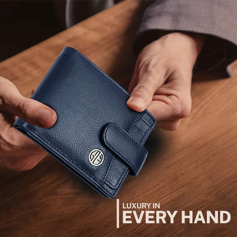 Brand New Authentic RFID Protected Brown BI-Fold Genuine Leather Mens Wallet
