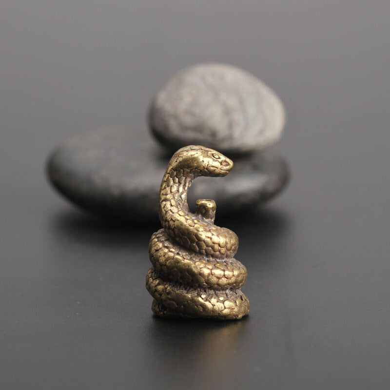 Chinese old Asian Antiques Zodiac snake Exquisite Tea Pet Incense stick statue