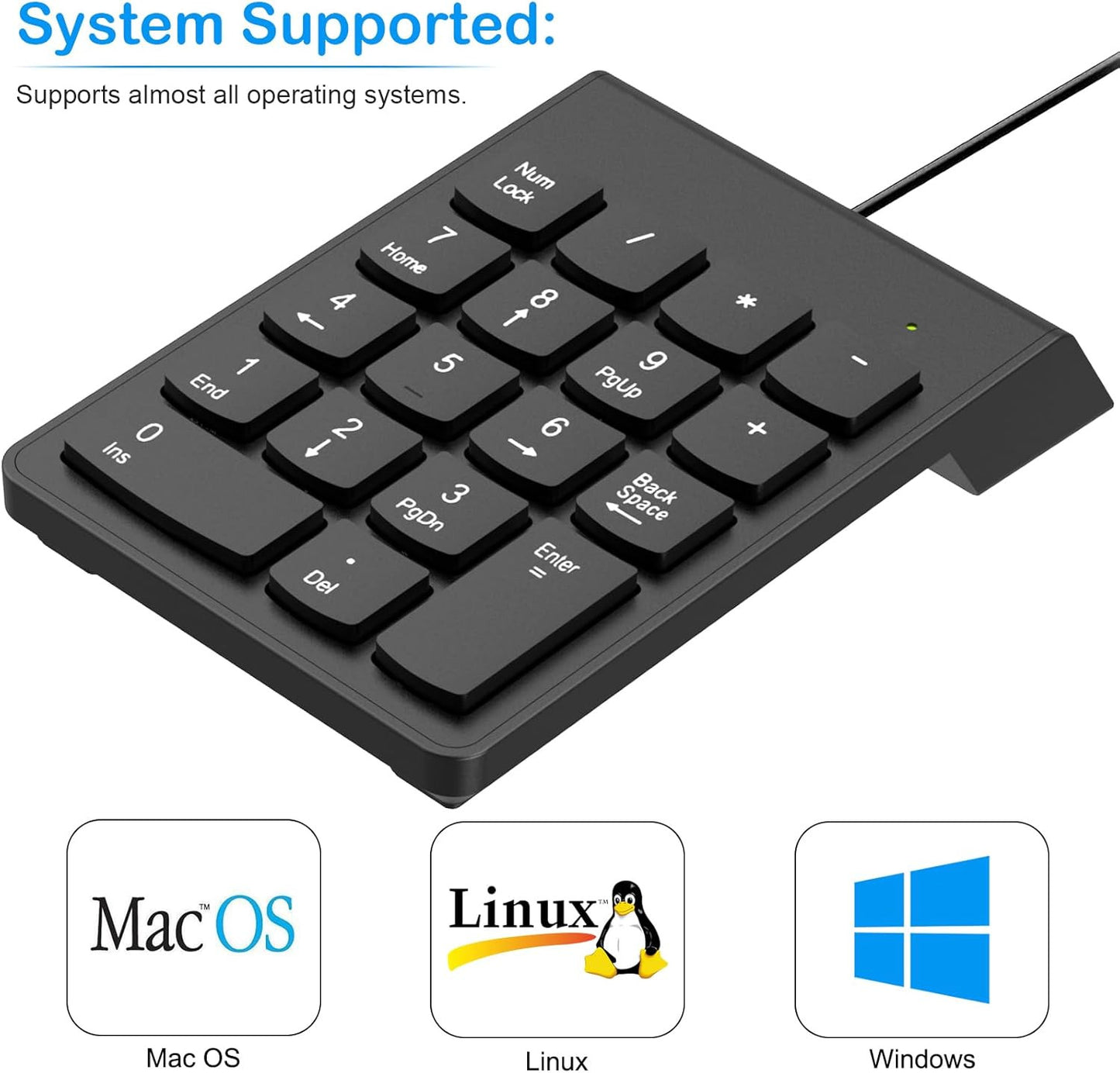 Wireless USB Number Numpad Numeric Keypad Number Keyboard For Laptop Desktop Lot