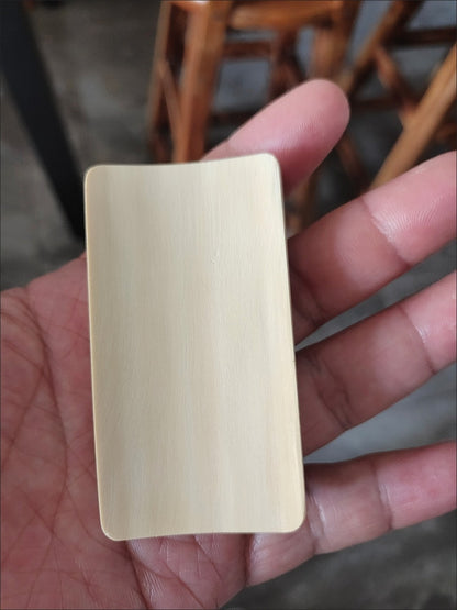 Retained Green Bamboo Carving Lucky Fu Handheld Wenwan Piece