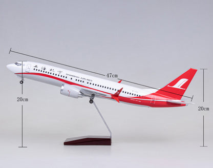 47CM 1:85 SHANGHAI AIRLINES BOEING 737 MAX Airplane Landing gear Resin Model
