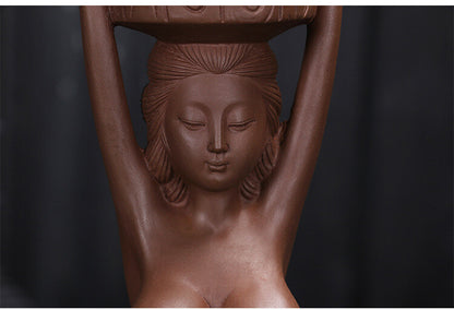 Incense Burner Beauty Statue Creative Table Decoration Fun Zisha Tea Pet Girl