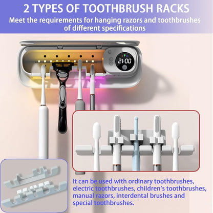 Toothbrush Holder for Bathroom, Smart Toothbrush Holder w/Cleaning/Drying/Timing