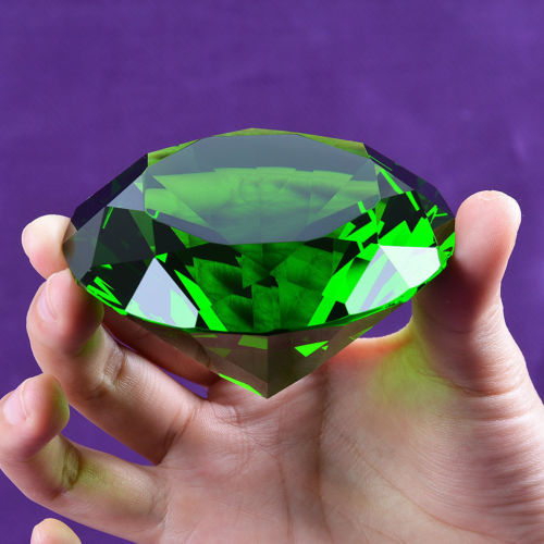 New 80mm Crystal Diamond Paperweight Solid Color Wedding Gifts 3.15" W