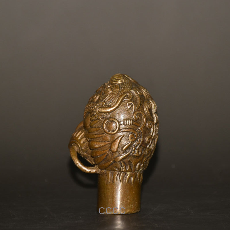Chinese Retro Bronze Eagle Headcane Walking Stick Head Handle Accessories