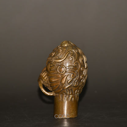 Chinese Retro Bronze Eagle Headcane Walking Stick Head Handle Accessories
