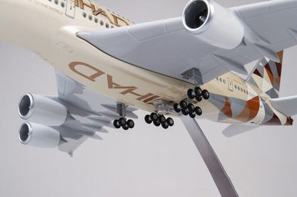 46CM 1:160 ETIHAD AIRBUS A380 Passenger Plane Landing Gear Resin Aircraft Model