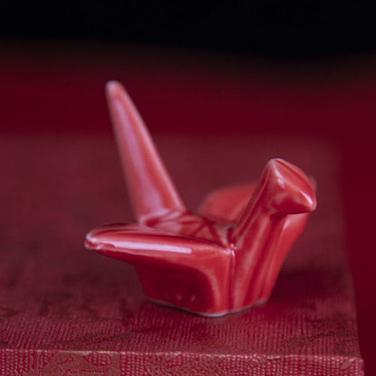 Pen Rest Ceramics Paper Cranes Chinese Calligraphy Writing Brush Holders 6x3.5cm