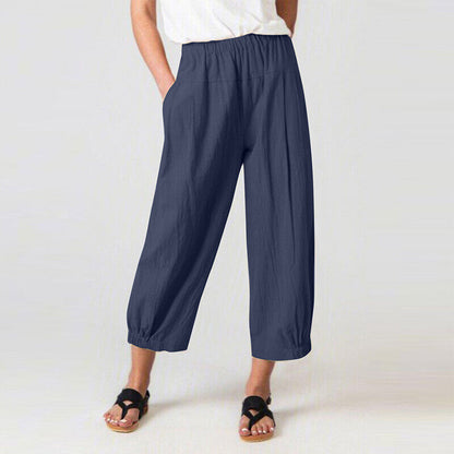 Womens Ladies Summer Harem Pants Elastic Waist Baggy Casual Trousers Pants