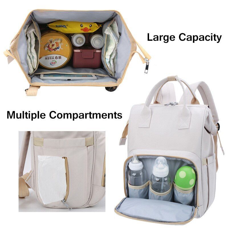 Big Women Bag Waterproof Baby Care Backpack Flower Embroidery Outdoor Traveling