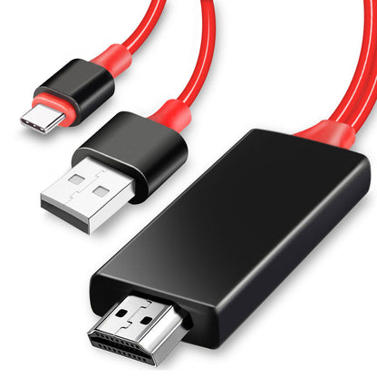 Red Type C Phone to HDMI HDTV TV Cable Adapter For Galaxy S20 + Note20 Ultra 5G