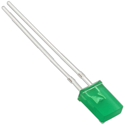 10 Pack Green Rectangular LED, Diffused Lens (5mm x 2mm x 7mm)