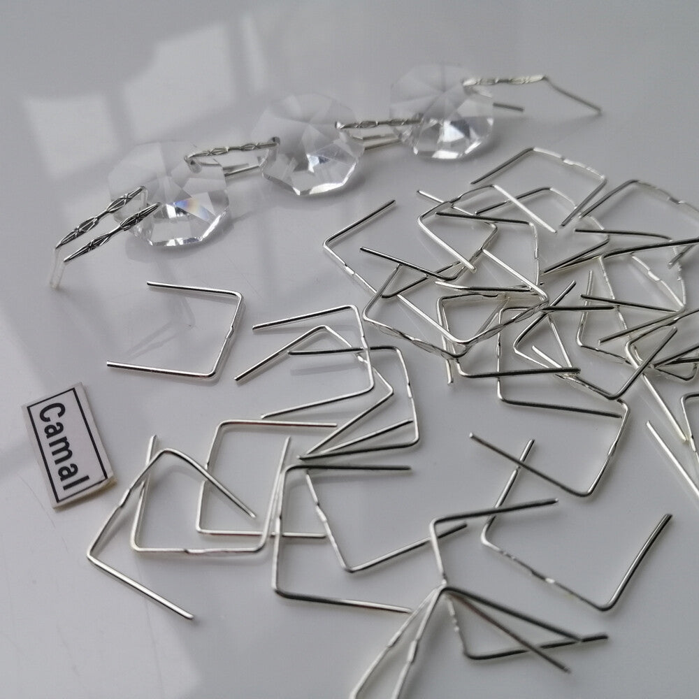 150pcs 12mm Double Twist Connector Pin Chrome Chandelier Lamp Crystal Prism Part