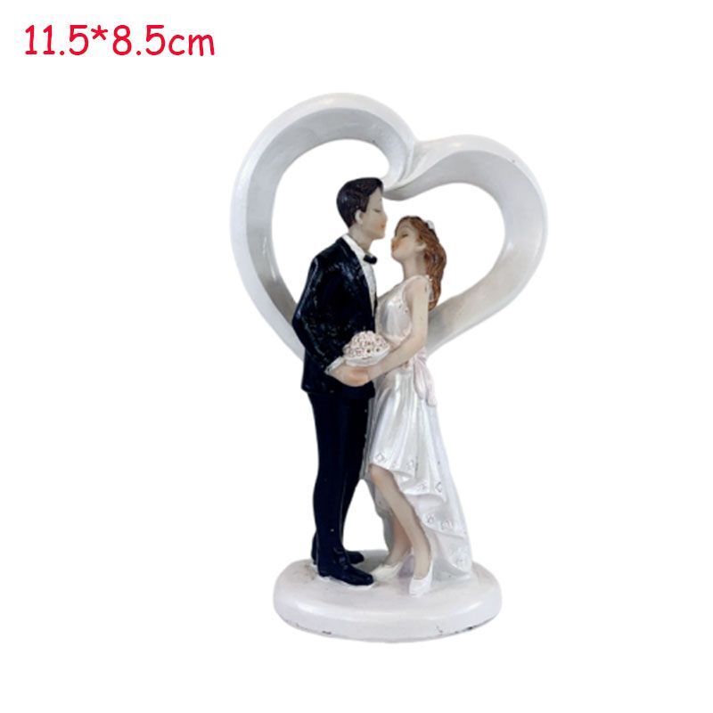 Wedding Cake Topper Resin Bride Groom Figurines Miniatures DIY Crafts Decoration
