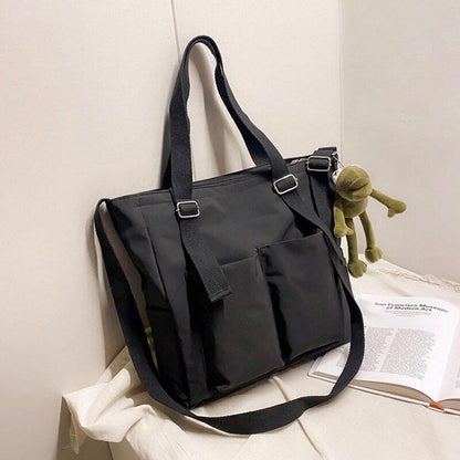 Large Handbag Shoulder Bag Waterproof Nylon Purse Canvas Crossbody 36*10*34 CM