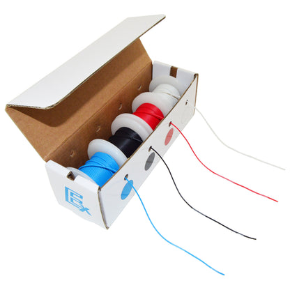 30 Gauge Stranded Hook Up Wire Kit - Four 25 Foot Spools with Dispenser Box