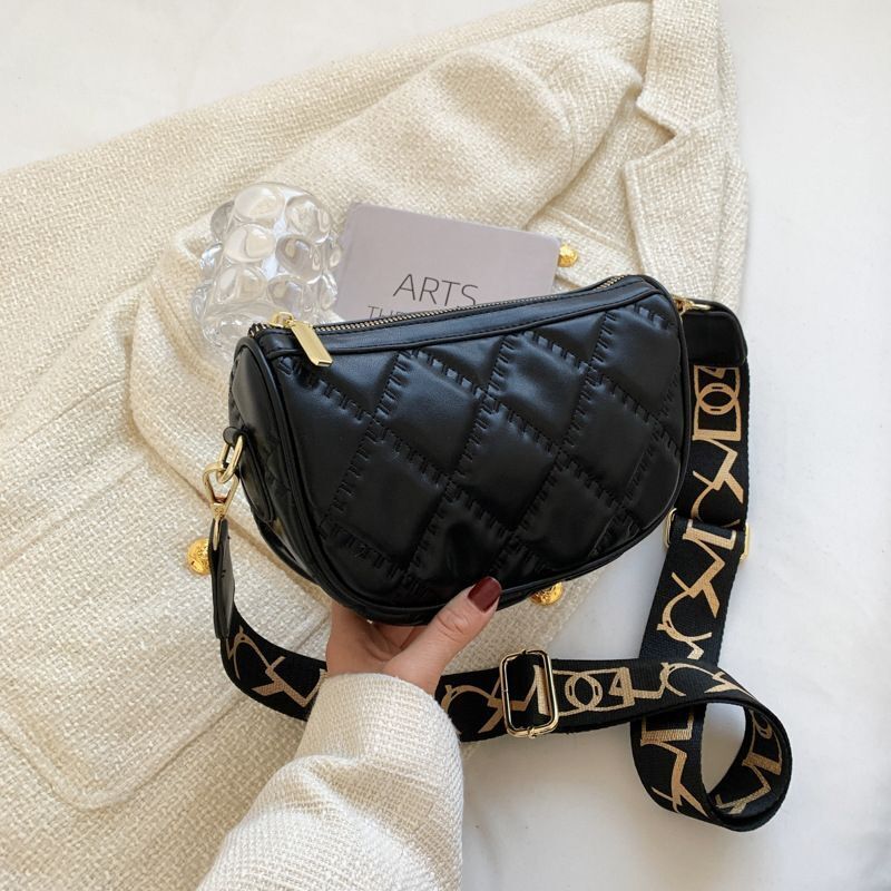 Shoulder Bags Handbag Wide Shoulder Strap Crossbody Bag Versatile Zipper Handbag