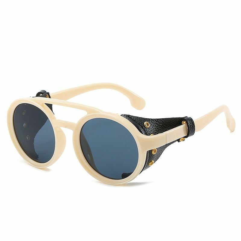Men Steampunk Sunglasses Round Vintage UV400 Shade Women Eyewear Stylish Glasses