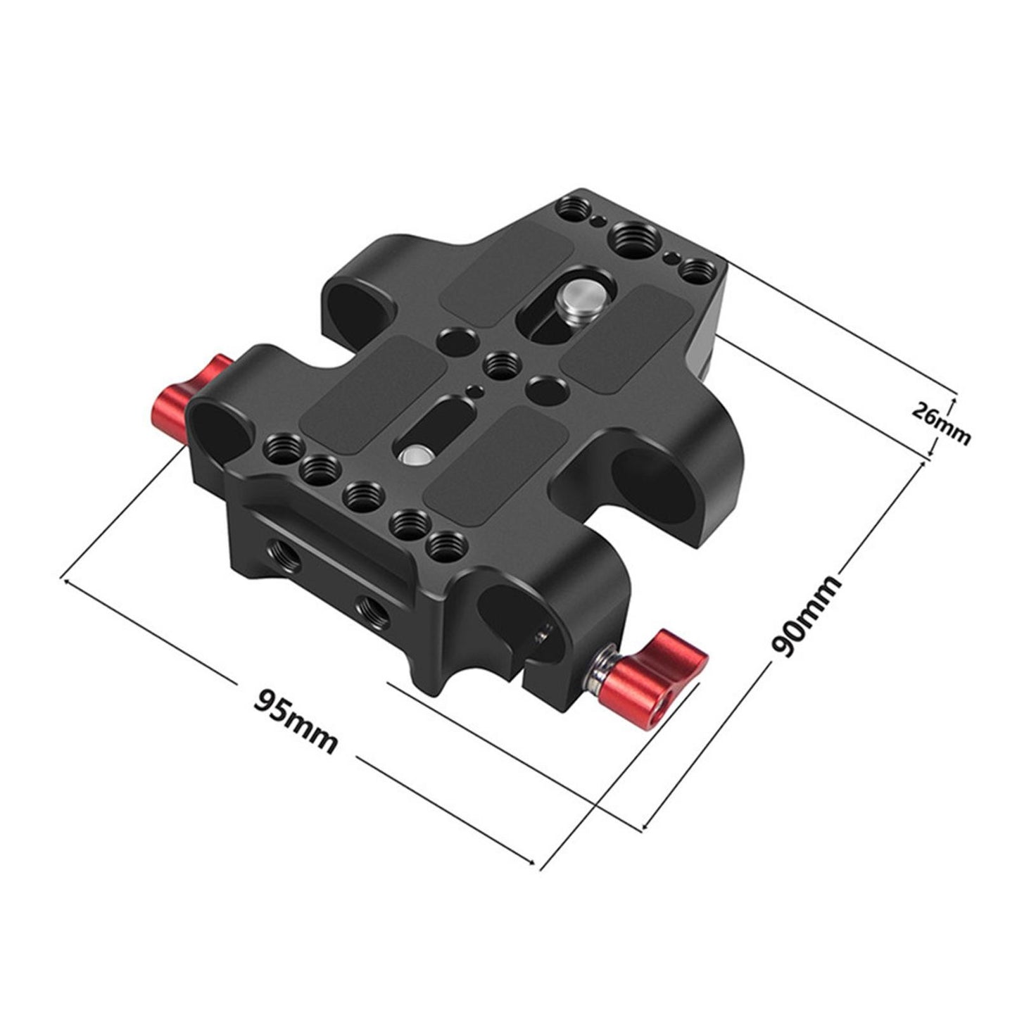 1/4"&3/8" Anti-Slip Camera Alloy Cage Baseplate With Dual 15mm Rod Rail Clamp