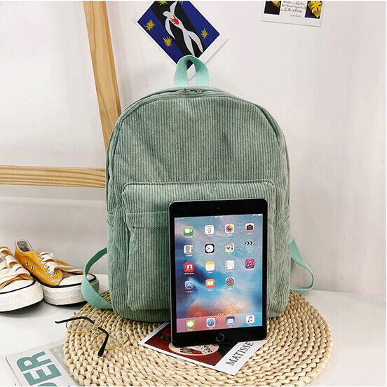 Fashion Mini Backpack Women Purse Shoulder Rucksack Small Travel Bag Corduroy