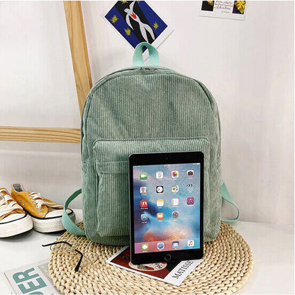 Fashion Mini Backpack Women Purse Shoulder Rucksack Small Travel Bag Corduroy