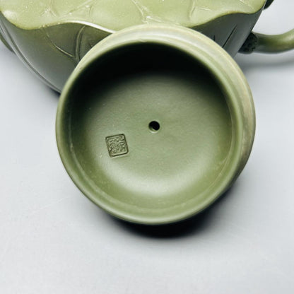 Chinese Yixing Zisha Pottery Clay Teapot Handmade Lotus Leaf Frog Pot Tea Pot 蒋蓉