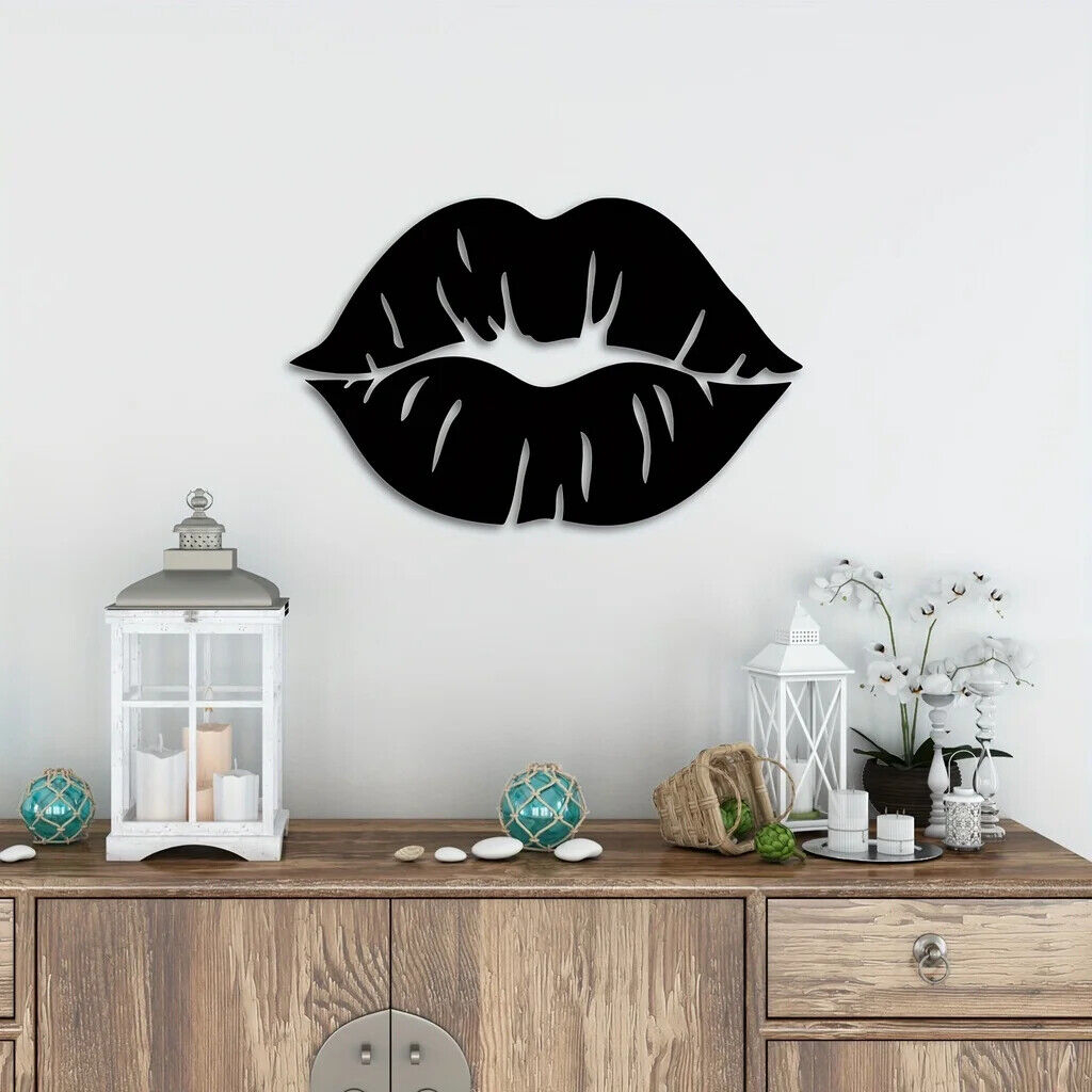 Metal Sexy Lips Wall Art,Ready To Hang Metal Wall Decorations For Bedrooms