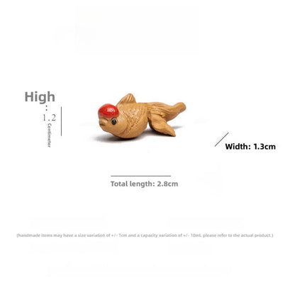 Purple Sands Mini Goldfish Tea Pet 2.8cm 1.2in Kung Fu Tea Tray Accessories
