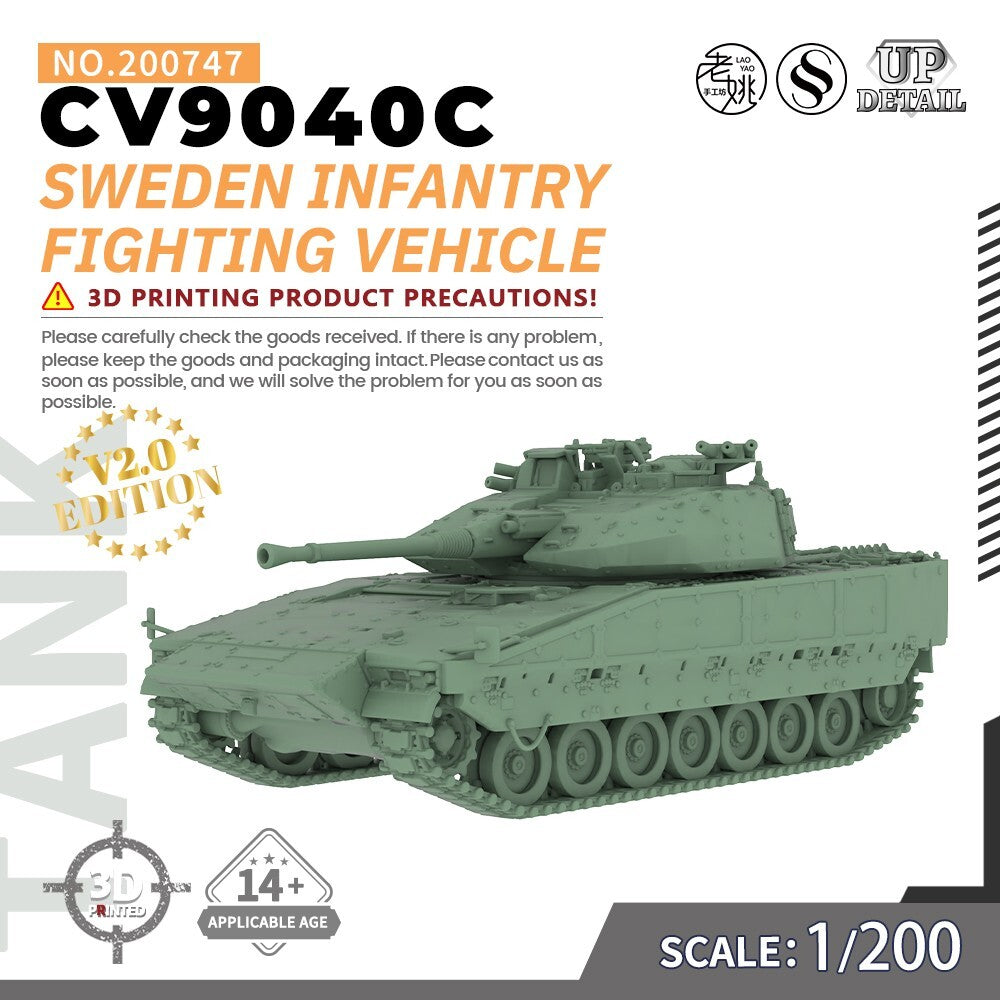 SS200747 1/200 Military Model Kit Sweden CV9040C Infantry Fighting Vehicle