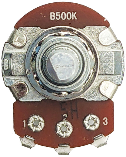 4 Pack 1/2W 500K Ohms Potentiometer, Single Turn, Round Shaft, Panel Mount