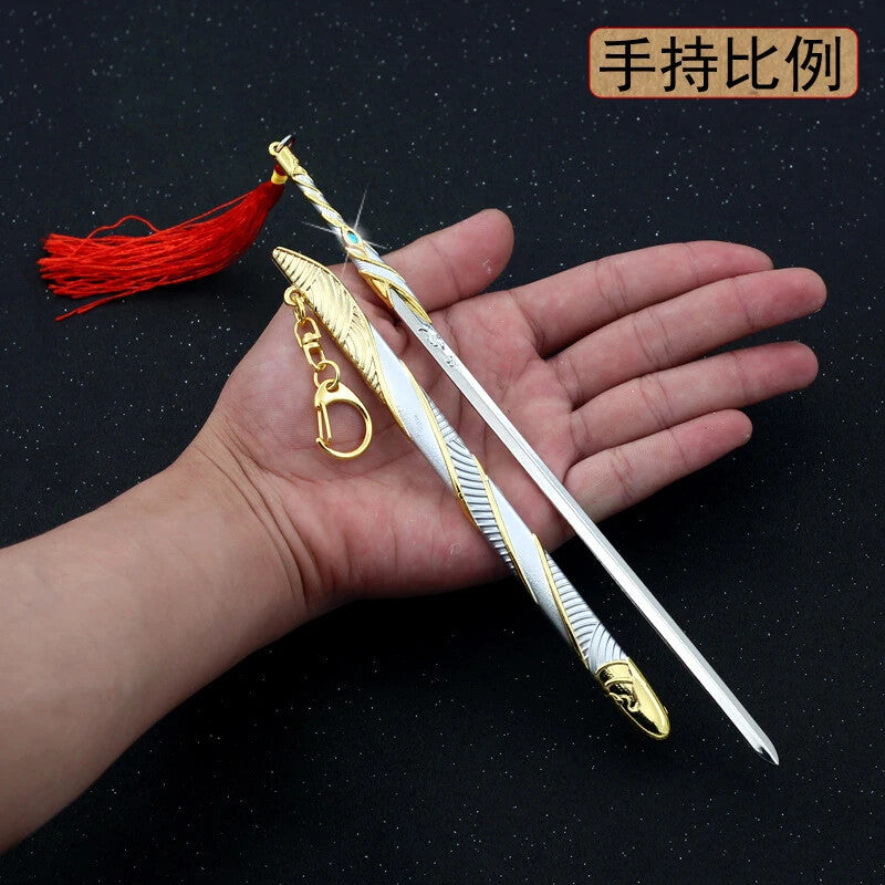 Sword In White Cosplay Props Antiquity Sword Keychain Weapons Blade Keyring