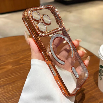 Luxury Glitter Magnetic Clear Case for iPhone 17/16/15/14 Pro Max Plus 7 color