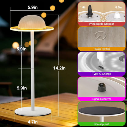 Nreonrick Wireless Bottle Lamp,Rgb Table Lamp, Dimmable Color Changing Desk Lamp