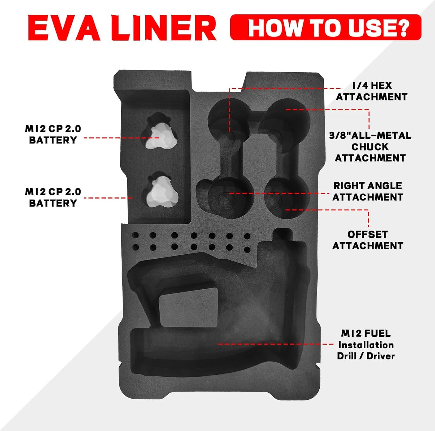 EVA Liner for Milwaukee 48-22 8435 Packout Toolbox, EVA Tool Box Liner Fit for 2