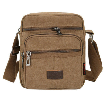 Retro Shoulder Bag Flip Casual Messenger Canvas Fashion Zipper Multifunctional