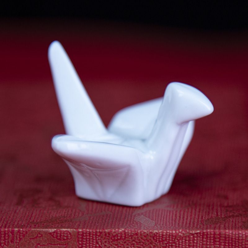 Pen Rest Ceramics Paper Cranes Chinese Calligraphy Writing Brush Holders 6x3.5cm