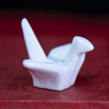 Pen Rest Ceramics Paper Cranes Chinese Calligraphy Writing Brush Holders 6x3.5cm