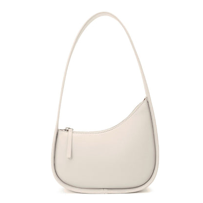Small Mini Curved Half Moon Leather Single Shoulder bag Purse Handbag Tote