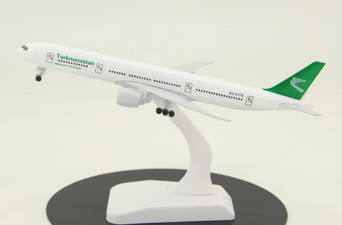 19CM Turkmenistan BOEING 777-200ER EZ-A779 Passenger Airplane Diecast Model