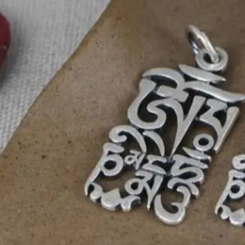 Tibetan Six Words Pendant Buddhist OM Mani Padme Hum Pendant Tibetan Pendant