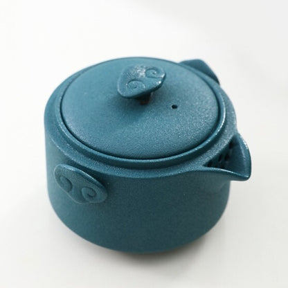 Portable Tea Set With Bag For Travel Pottery Tea Pot Ceramic Cup Kungfu Teasets