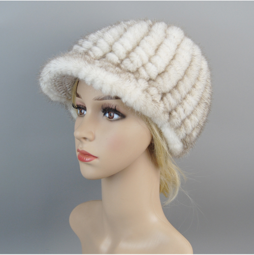 Hot Sale Luxury Women Real Mink Fur Hat Cap New Snow Unisex Mink Fur Beret Hats