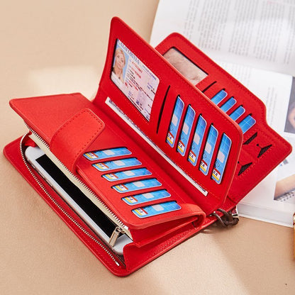 Synthetic Leather Wallet Clutch Purse Red 3Fold Zipper Purse Money Bag Coin 1 PC