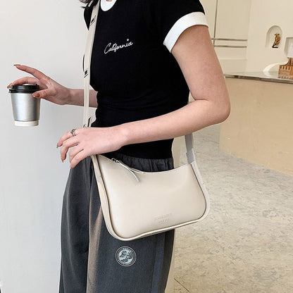 Irregular Square Design Small Shoulder Bag Synthetic Leather Underarm Crossbody