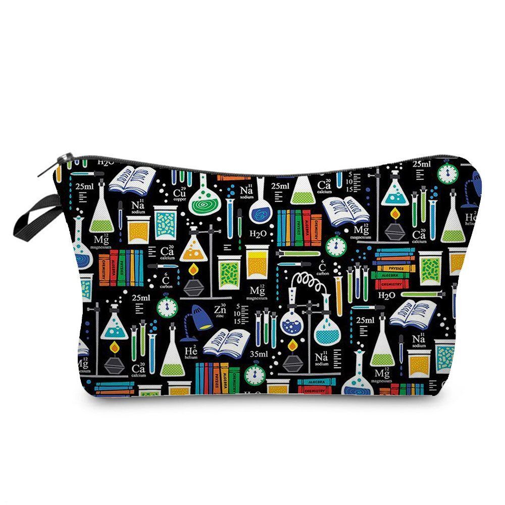 Natural Science Printed Student Pencil Case Teacher Cosmetic Storage Toilet Bag