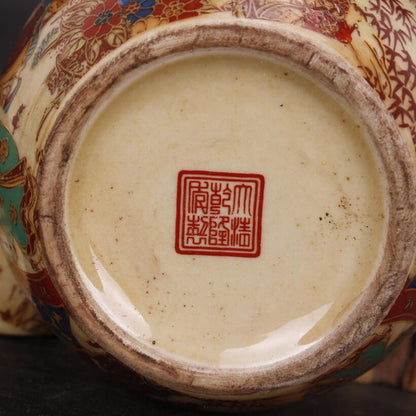 Old Chinese Porcelain Color Hand Painted Kimono Beauty Jar Pots Tea Caddy Crafts