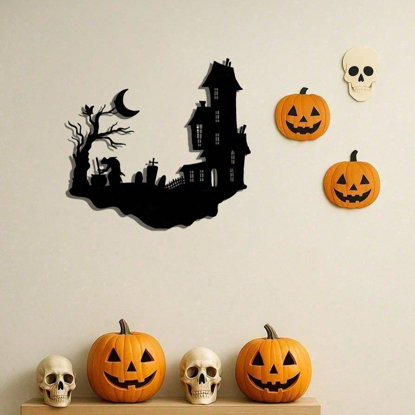 CIFbuy Gothic Skull Metal Wall Decor for Indoor Outdoor Garden Halloween