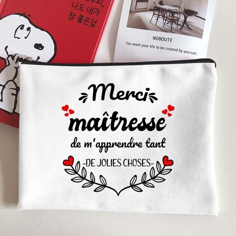 Canvas Makeup Bag White Cosmetic Beauty Organizer Toiletry Storage Pouch Purse